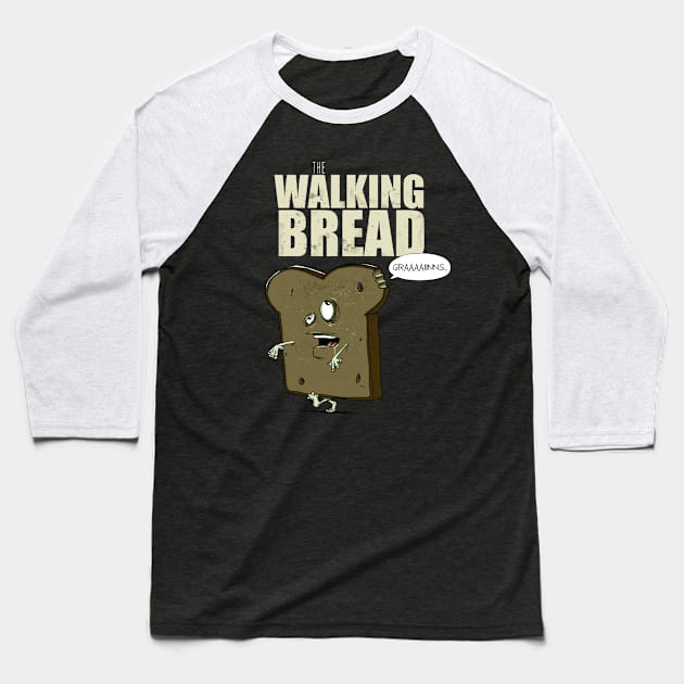 The Walking Bread Baseball T-Shirt by plane_yogurt